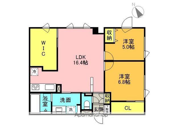 LE JARDIN DE MIYANOMORIル・ジャルダン(2LDK/3階)の間取り写真