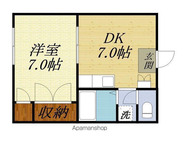 パレス尾野Ⅱ(1DK/2階)の間取り写真