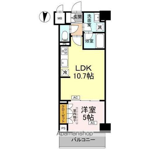 ロイジェント潮見(1LDK/4階)の間取り写真