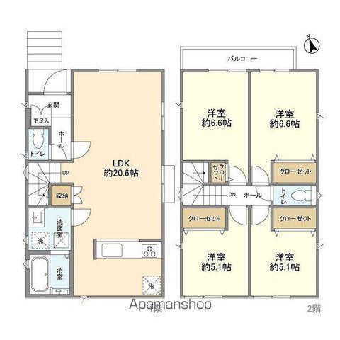 高崎線 宮原駅 徒歩14分 2階建 築3年(4LDK)の間取り写真