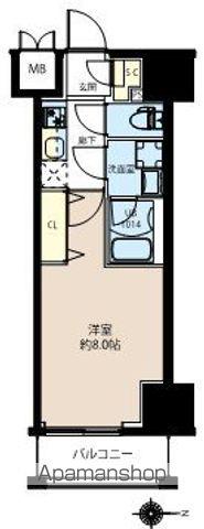 LUNIQ新御徒町Ⅰ(1K/13階)の間取り写真