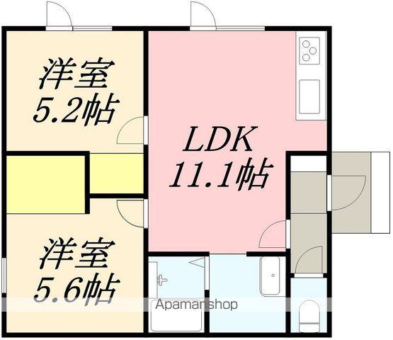 函館山麓ストーリー(2LDK/1階)の間取り写真