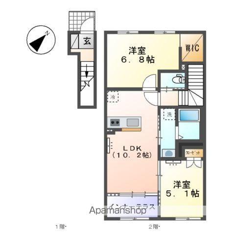 GRANDIR(2LDK/2階)の間取り写真