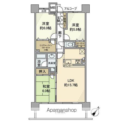 ベイステージ横浜432(3LDK/9階)の間取り写真