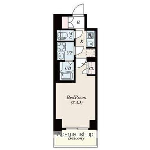 ダウンしました12月中契約開始までAD3 ・FR1 C(1K/8階)の間取り写真