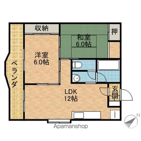 ブランローゼ88(2LDK/7階)の間取り写真