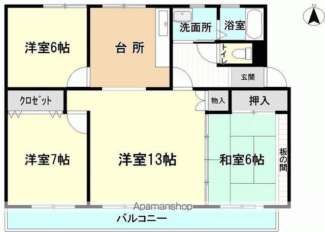 天竺レジデンス(4DK/3階)の間取り写真