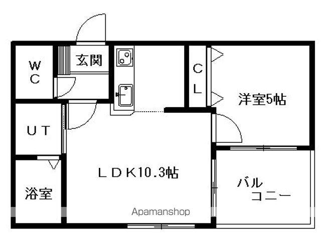 THE RESIDENCE PARK YAMAHANA 旧NH(1LDK/2階)の間取り写真