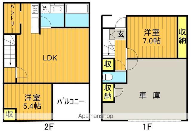 MARUCO万世Ⅳ(2LDK/1階)の間取り写真