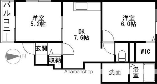 サピーガーデンⅡ(2DK/1階)の間取り写真