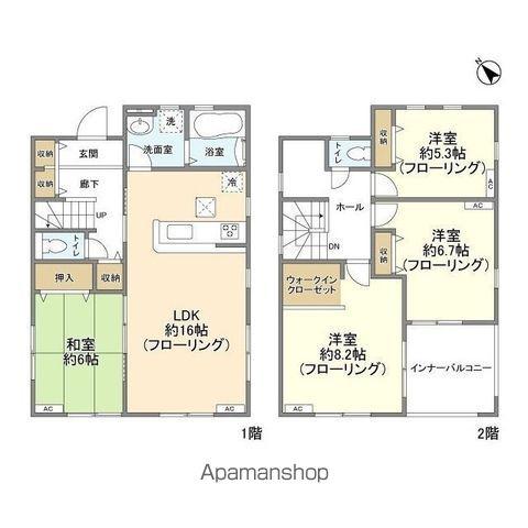 東武鉄道日光線 南栗橋駅 徒歩15分 2階建 築5年(4LDK)の間取り写真