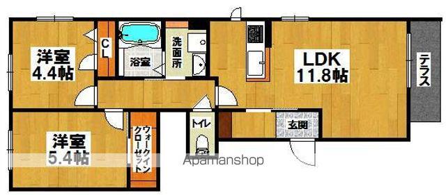 シャーメゾンソフィア(2LDK/1階)の間取り写真
