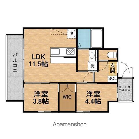 ジョイアアルティーリ(2LDK/3階)の間取り写真