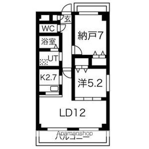 MONDIALE砂川(2LDK/2階)の間取り写真