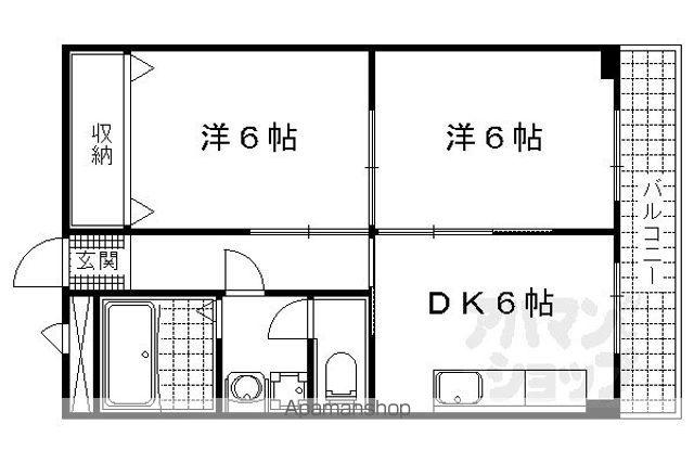 ROSE音羽川(2DK/1階)の間取り写真