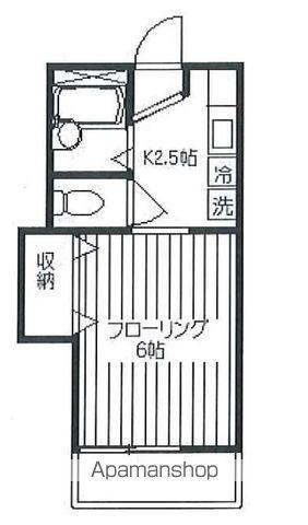 早稲田ウエスト(1K/1階)の間取り写真