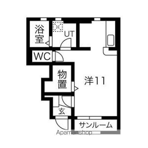 ユーフォリア(ワンルーム/1階)の間取り写真