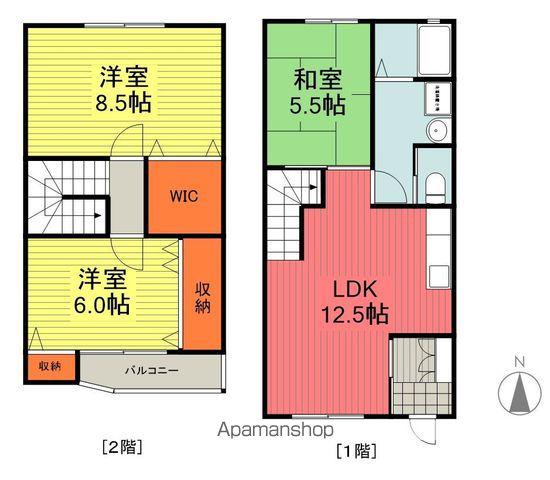 ブリックヒルズ メゾネット(3LDK/2階)の間取り写真
