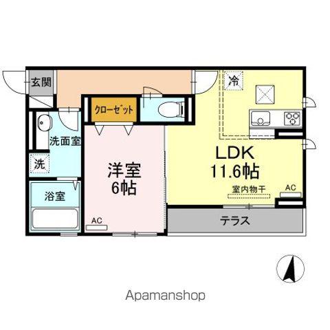 アーク南蔵王(1LDK/1階)の間取り写真