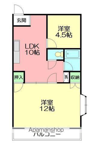 TYKMYハウス(2LDK/3階)の間取り写真