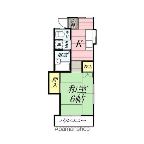 コーポ杉山(1K/1階)の間取り写真