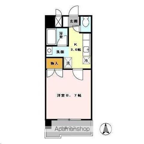 アムールシャトー(1K/8階)の間取り写真