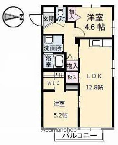 ヴィバーチェ椋野Ⅰ棟(3DK/1階)の間取り写真