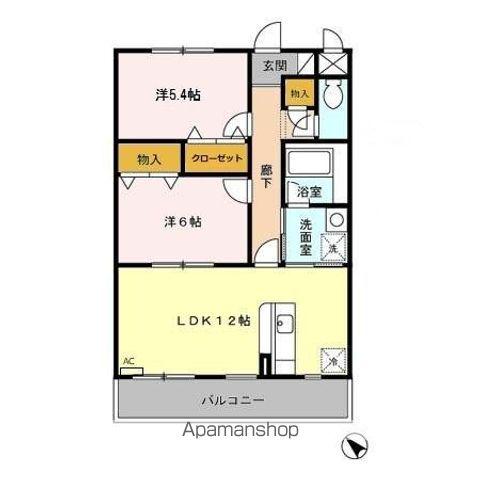 エクセレンスフジエ(2LDK/1階)の間取り写真