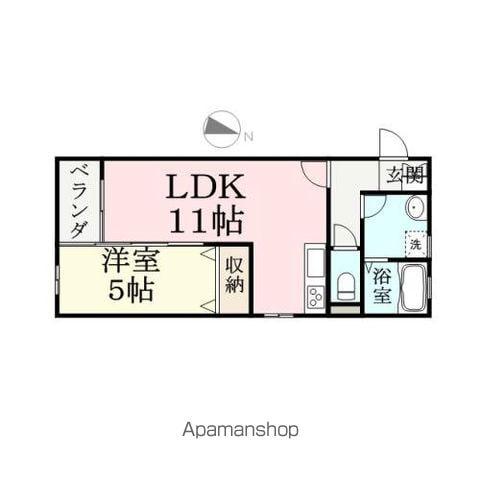 ロジュマン(1LDK/2階)の間取り写真