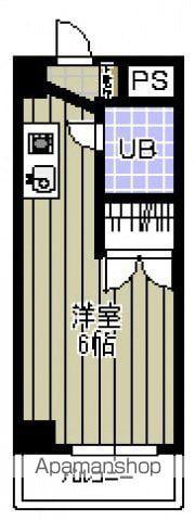 サウスヒルズ(1K/1階)の間取り写真