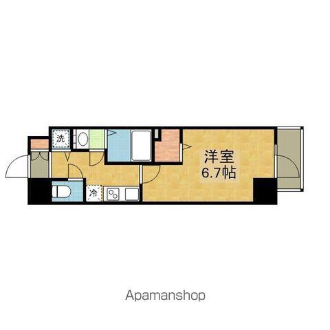 METOROSA谷町六丁目ノース(1K/13階)の間取り写真