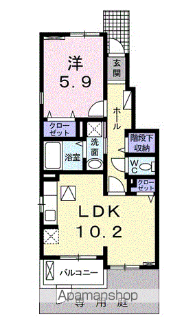 FRAISE(1LDK/1階)の間取り写真