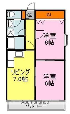 プロスパ77(2DK/2階)の間取り写真