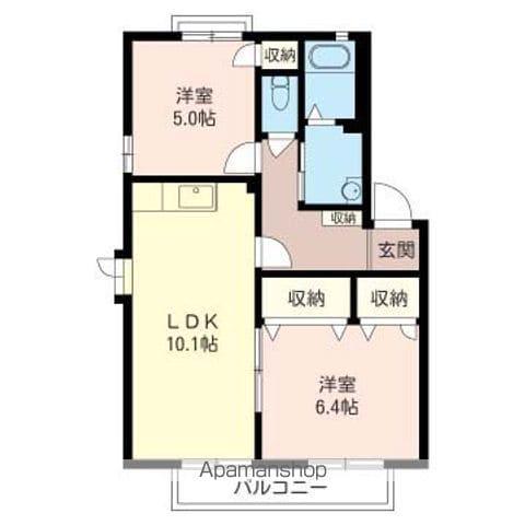 グラシア(2LDK/1階)の間取り写真
