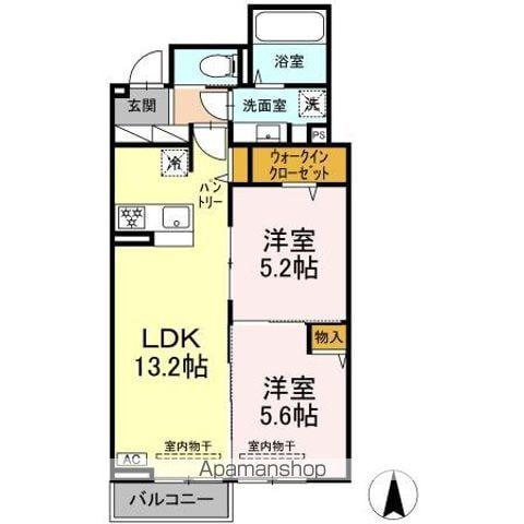 ウィステリア(2LDK/2階)の間取り写真