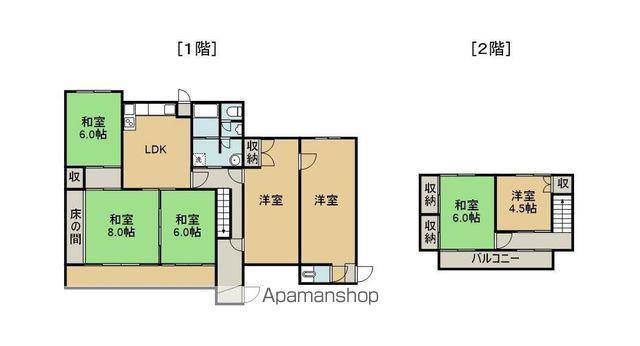 本四備讃線 丸亀駅 徒歩19分 2階建 築56年(7LDK)の間取り写真