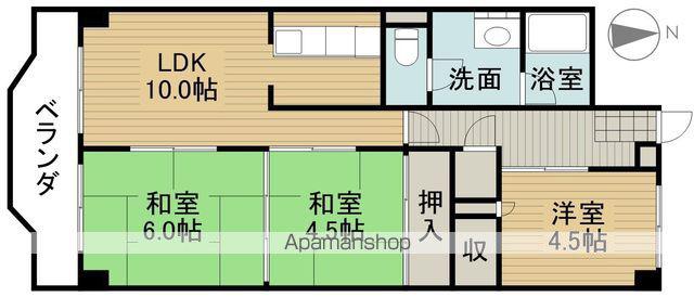 シャンボール二日町(3LDK/9階)の間取り写真