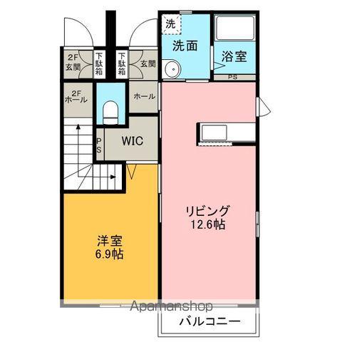 カーサ クリサンテーモ(1LDK/1階)の間取り写真