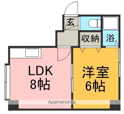 第3コーポ内山(1DK/4階)の間取り写真