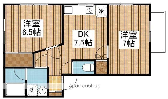 コートバニヤン(2DK/1階)の間取り写真