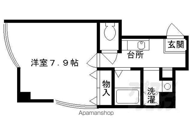 CASA祇園(1K/5階)の間取り写真