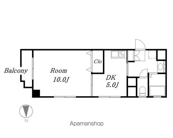 LA DOUCEUR 伏見(1DK/5階)の間取り写真