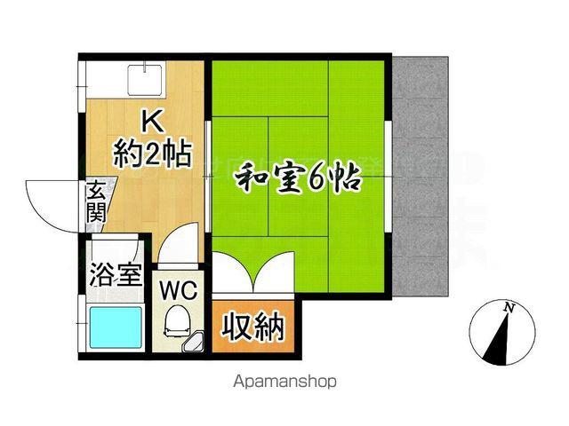 アサヒコーポ(1K/1階)の間取り写真