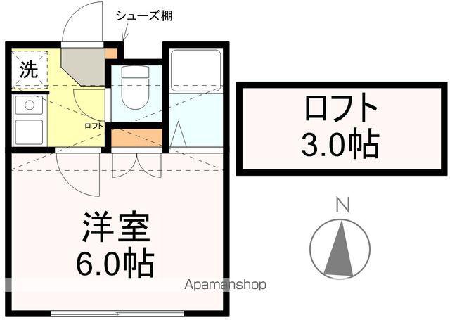 アップルハウス旭ヶ丘2(1K/1階)の間取り写真