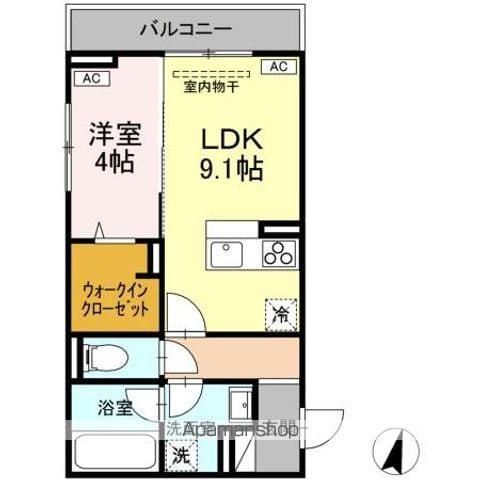 DーRESIDENCE霞町3丁目(1LDK/3階)の間取り写真