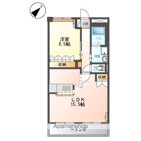 スカイヴァレィA(1LDK/1階)の間取り写真