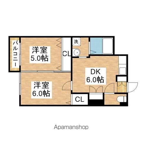 塩付ビル(2DK/3階)の間取り写真