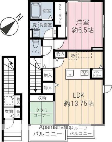 LUMINOUS東長崎(1LDK/2階)の間取り写真