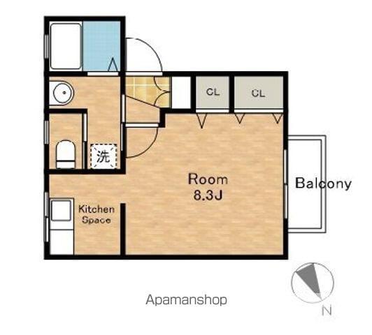 メゾンドフロール(1K/1階)の間取り写真