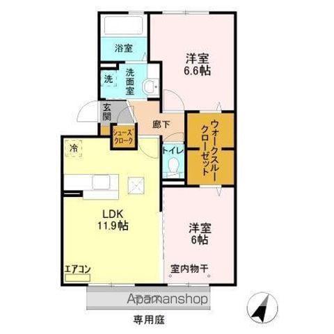 TIARA Ⅱ(2LDK/1階)の間取り写真